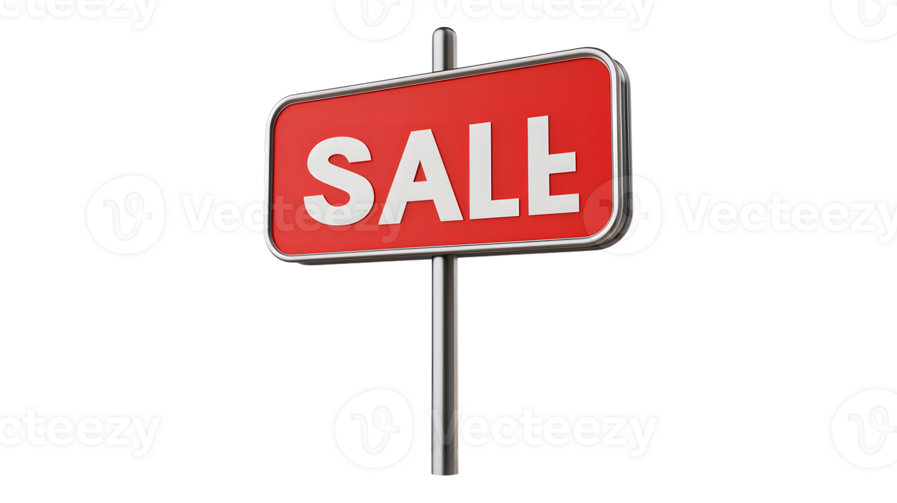 Sale Sign on a Stand Red Background with White Text for Retail Promotions and Discounts png