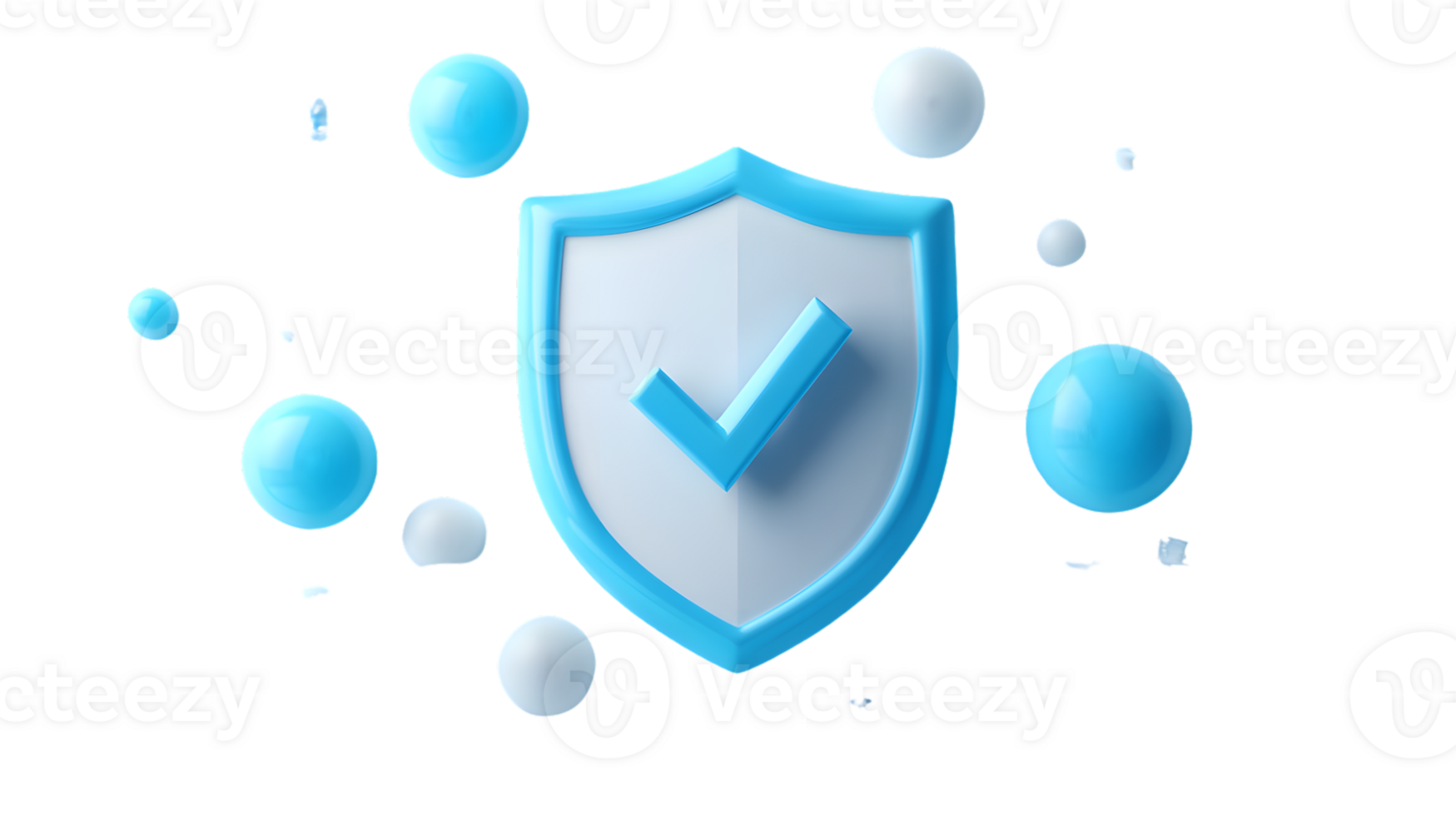Shield Icon with Protective Checkmark and Surrounding Bubbles Security Safety and Verificati png