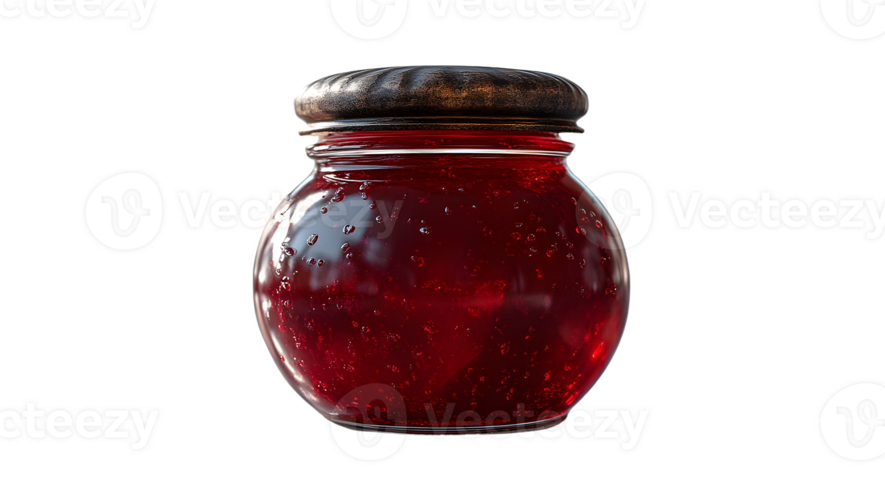 A jar filled with vibrant red jam perfect for culinary and food photography needs png
