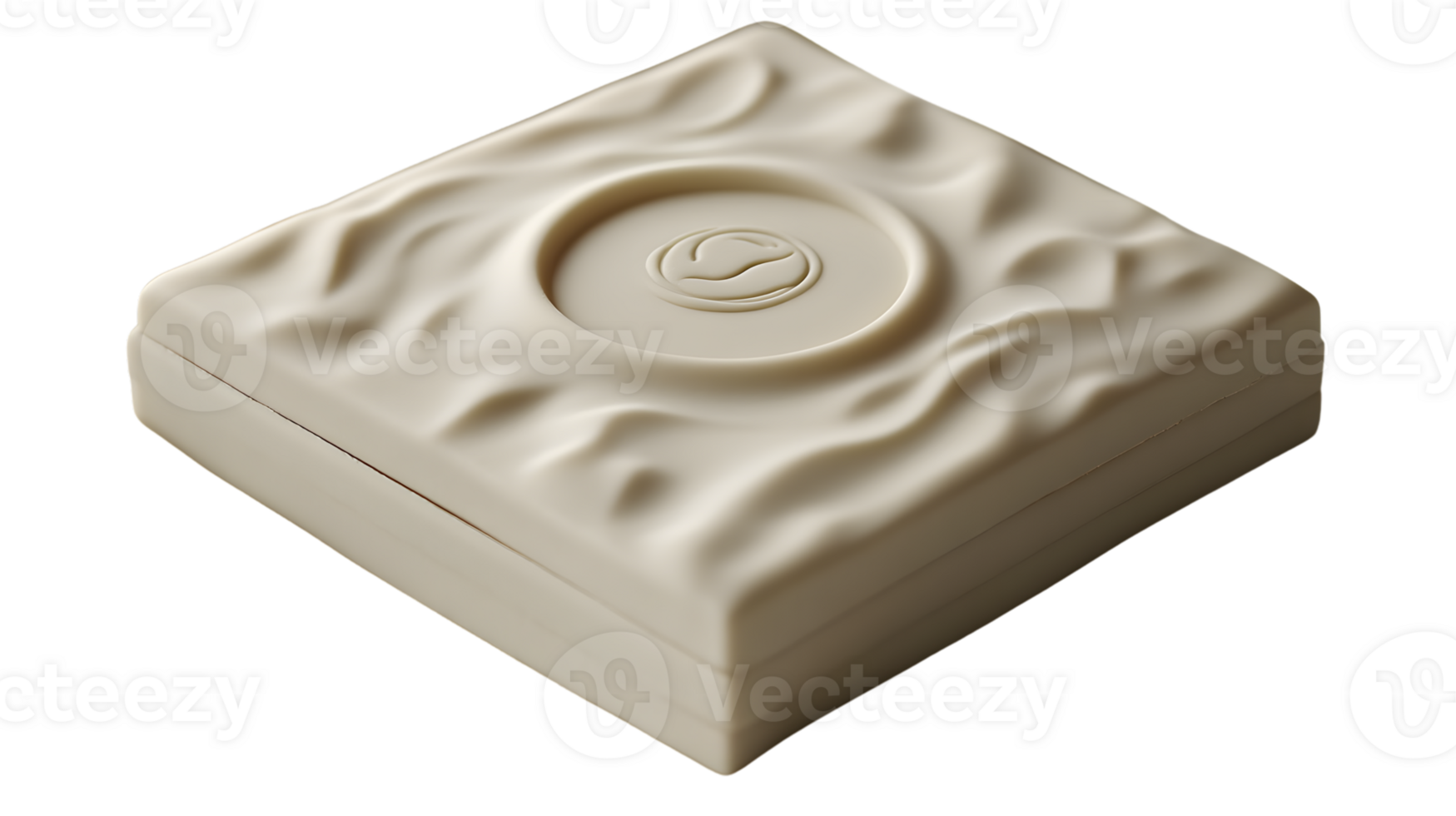 A luxurious white chocolate bar with intricate wave patterns and a central swirl design perfec png