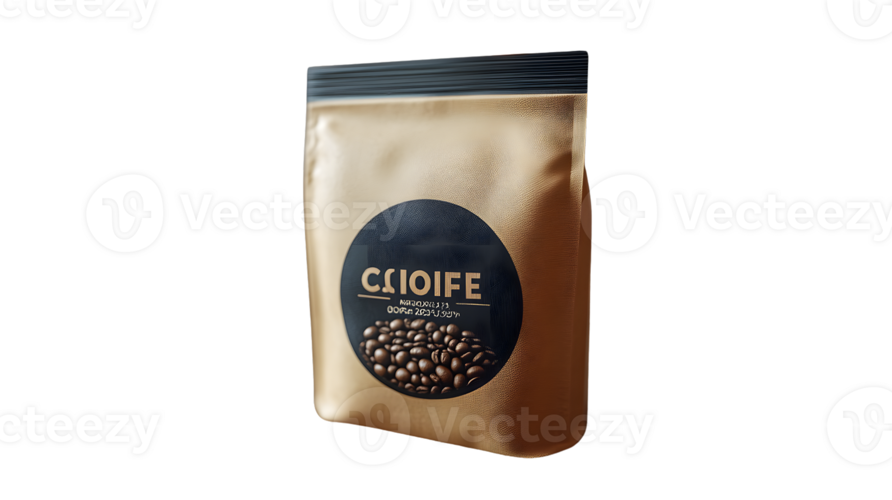 A premium coffee bean package with a sleek design ideal for product photography and marketing png