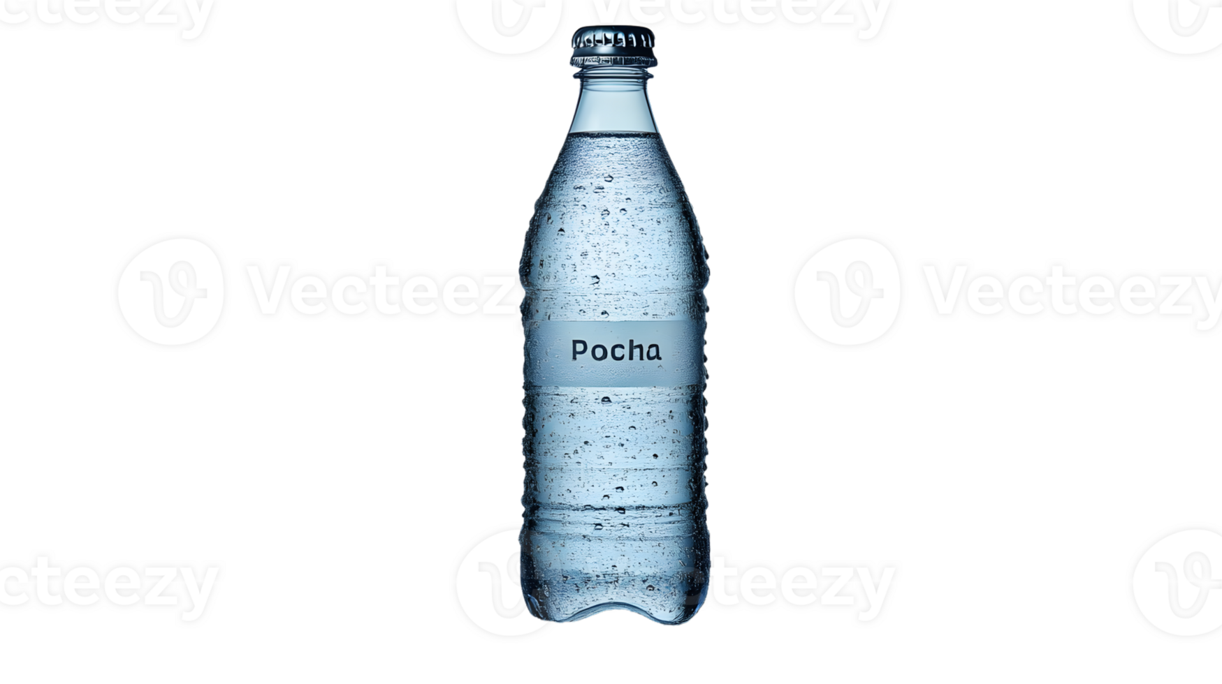 A refreshing beverage in a transparent bottle with condensation ideal for hydration and coolin png
