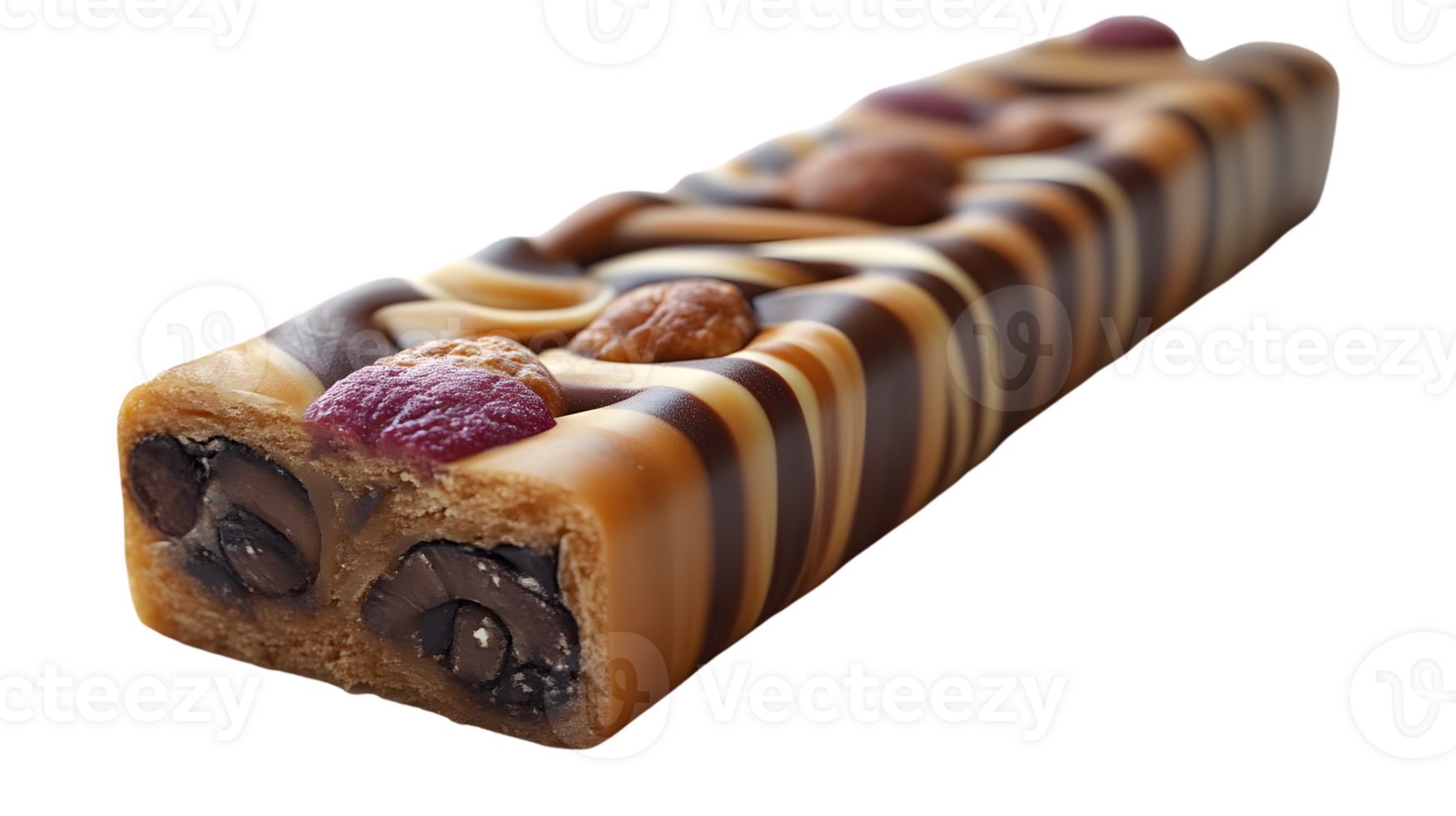 Delicious Chocolate and Nut Confectionery with Striped Design Perfect for Dessert or Snack Pho png