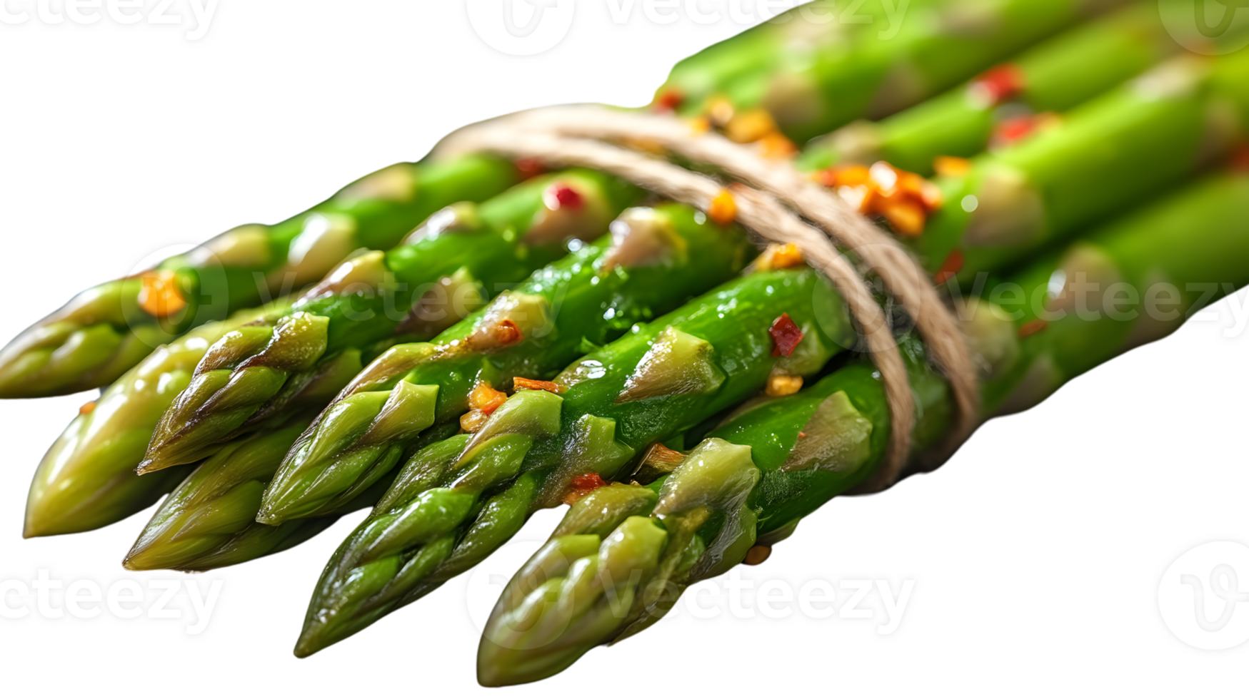 Fresh Green Asparagus Bundle with Spices png