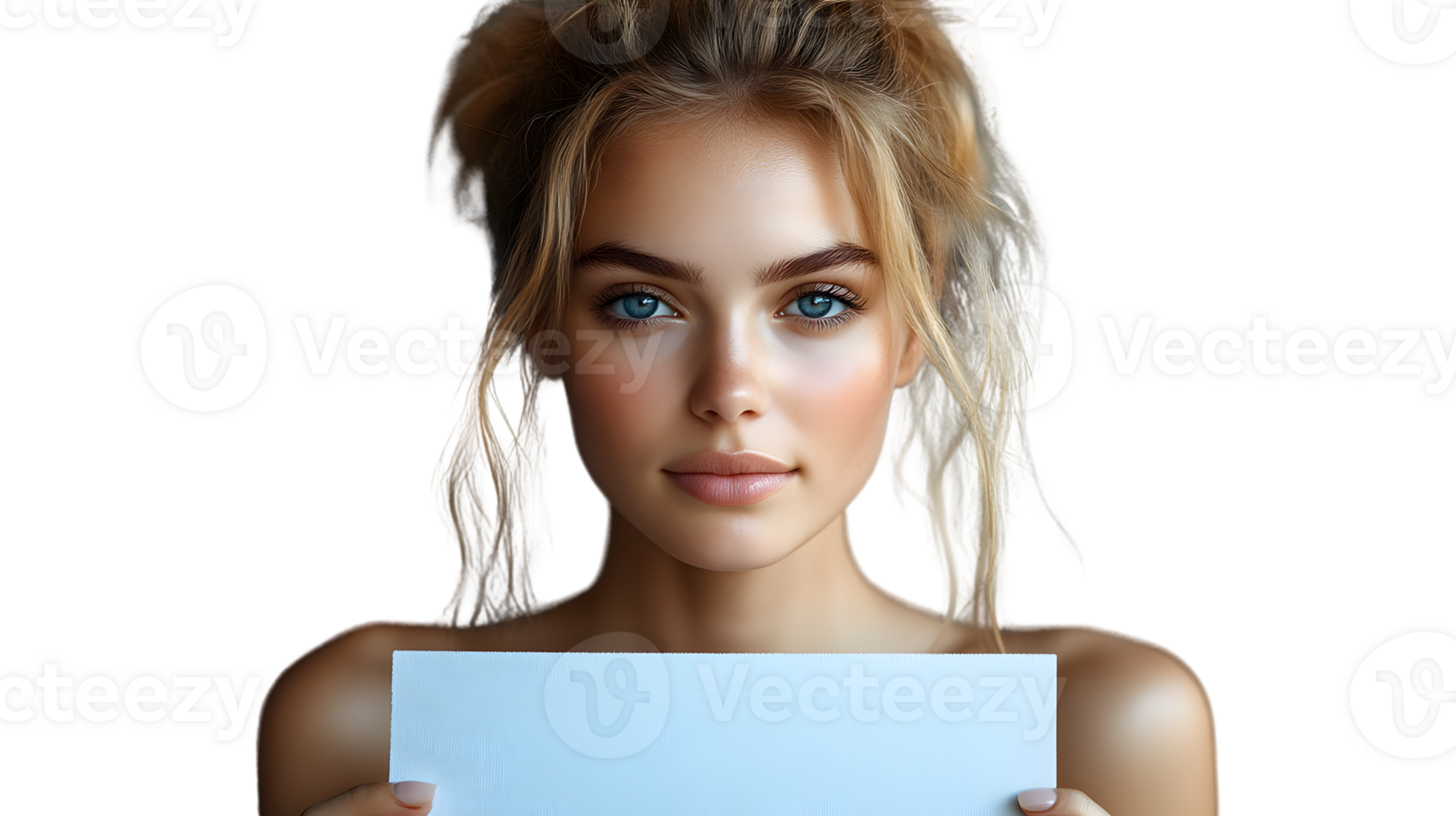 A person holding a blank paper ideal for mockups and presentations with a focus on profession png