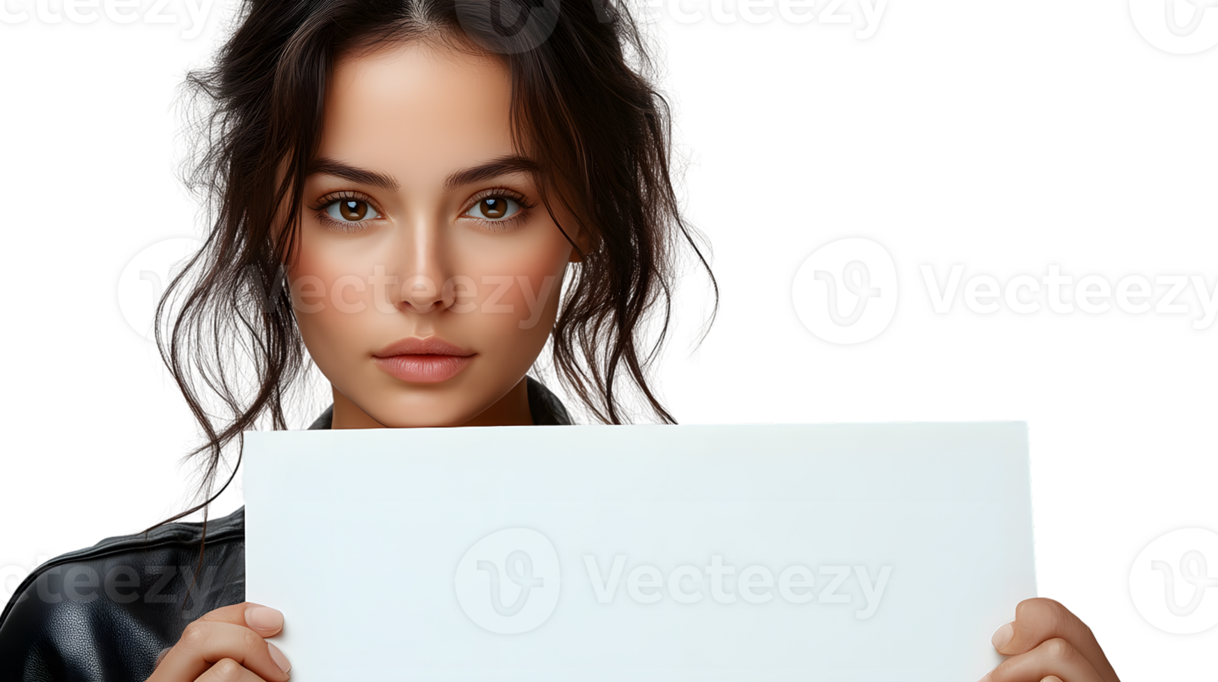 A person holding a blank sign ideal for messages or announcements with a stylish and modern l png