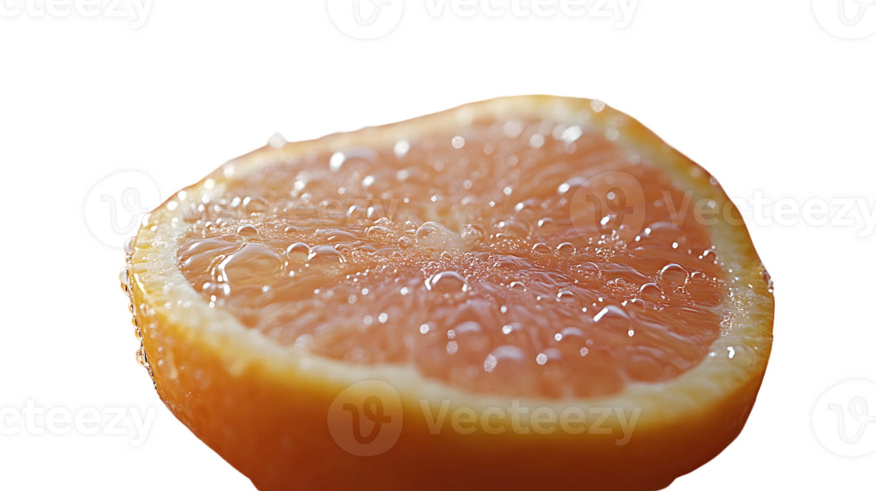Juicy Citrus Slice with Water Droplets on a Black Background png