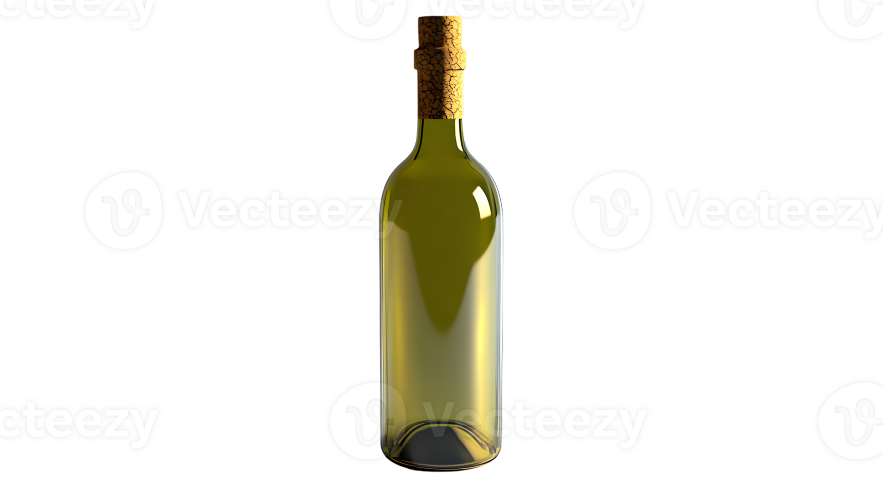 A bottle of wine with a cork stopper isolated on a black background for versatile design use png