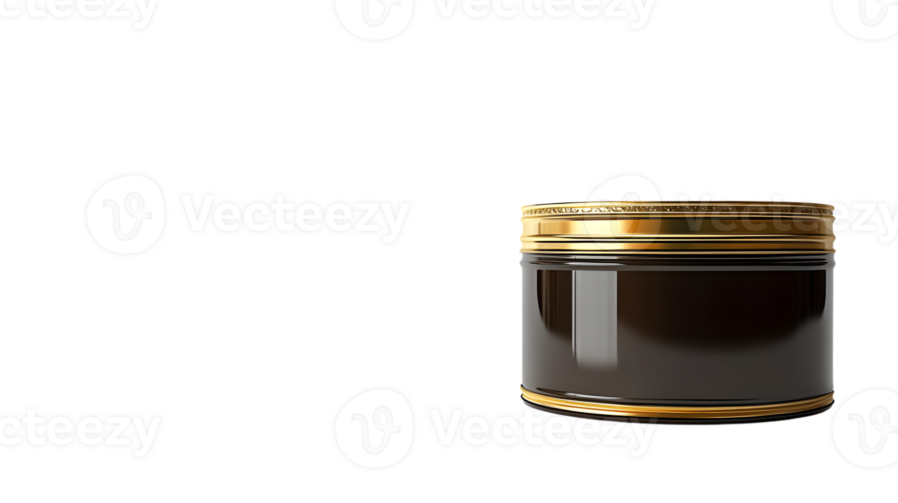 Elegant Black and Gold Container with Reflective Surface for Luxury Products png