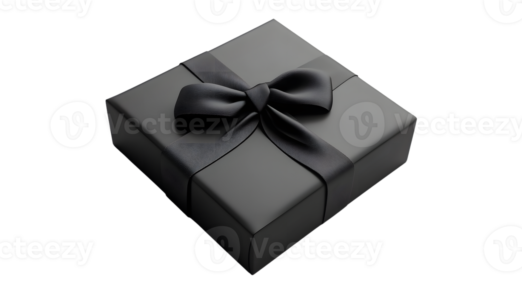 Elegant Black Gift Box with Ribbon Perfect for Luxury Mystery and Celebration png