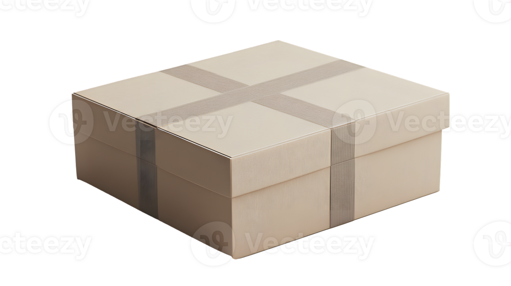 Elegant Gift Box with Crossed Ribbon Perfect for Packaging Presentations and Celebrations png