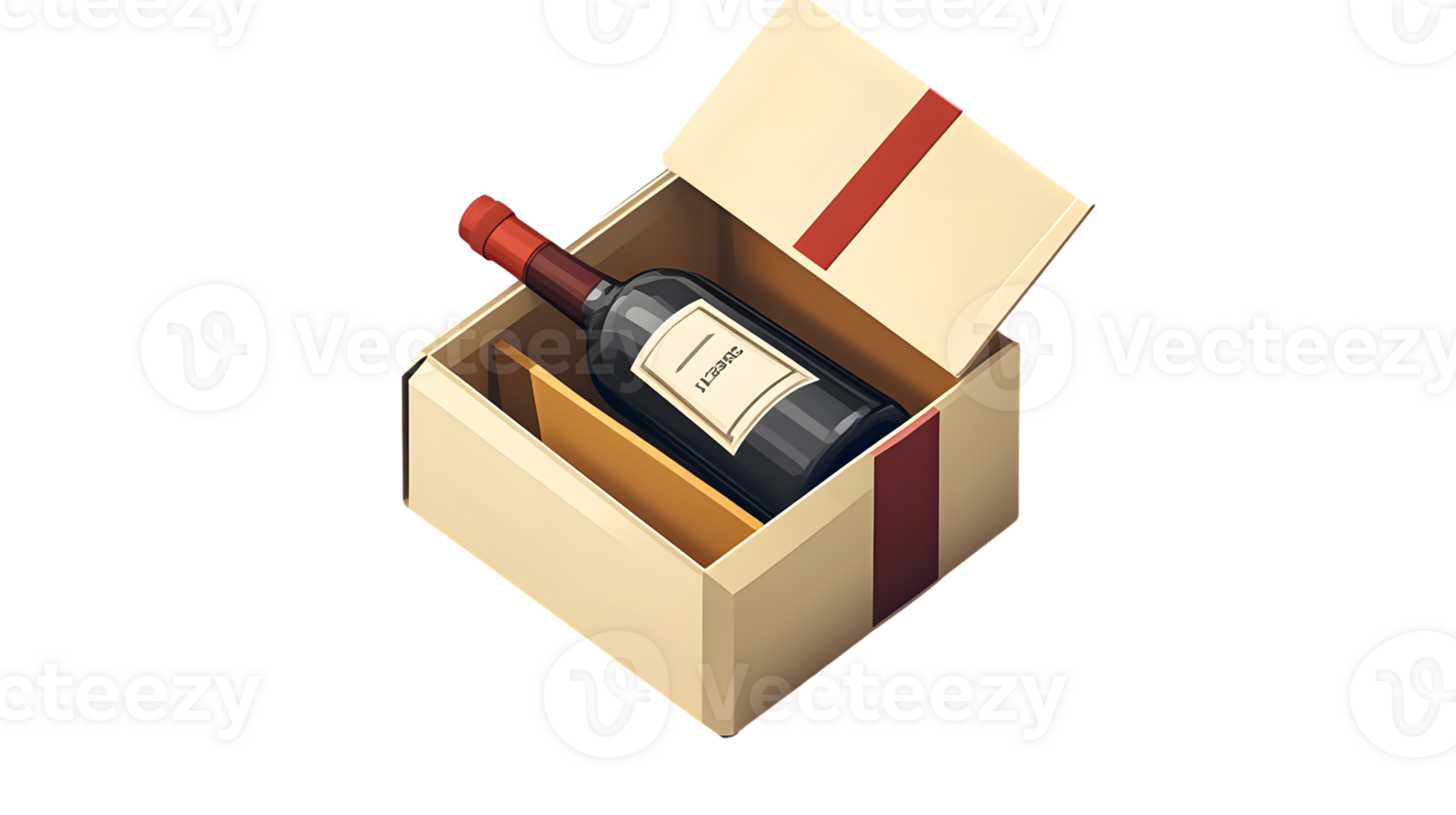 Elegant Wine Bottle in Gift Box Perfect for Celebrations and Special Occasions png