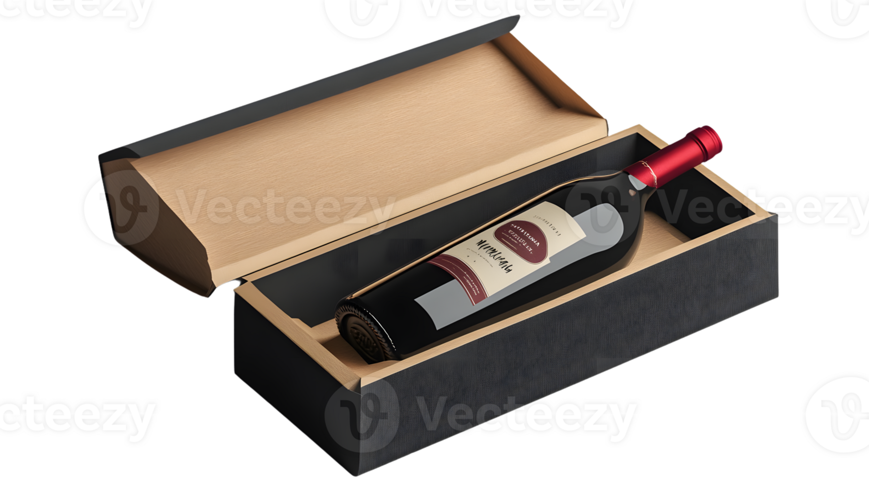 Elegant Wine Bottle in Gift Box Perfect for Gifting and Packaging Design Inspiration png