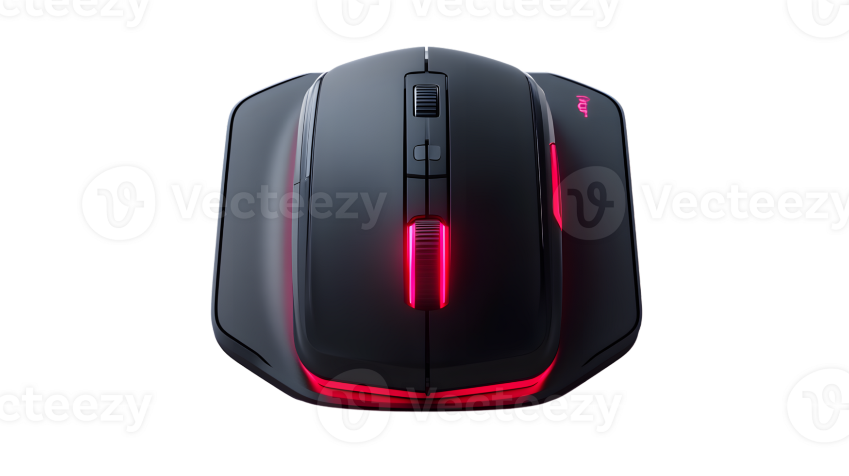 Ergonomic Gaming Mouse with Red LED Lights Top View HighResolution Image for Technology and png