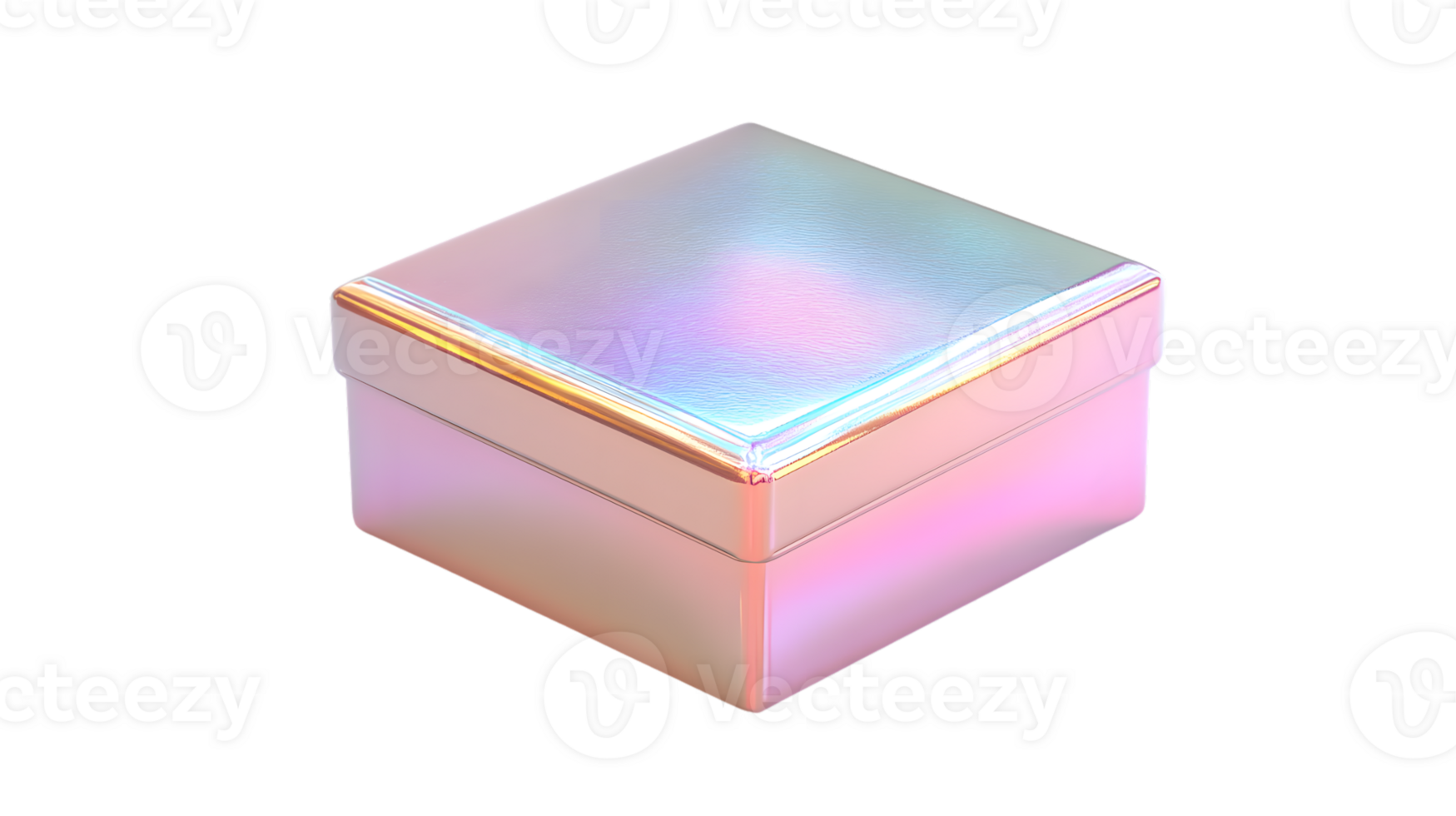 Futuristic Cube with Holographic Surface and Neon Edges for Technology Innovation and Design png