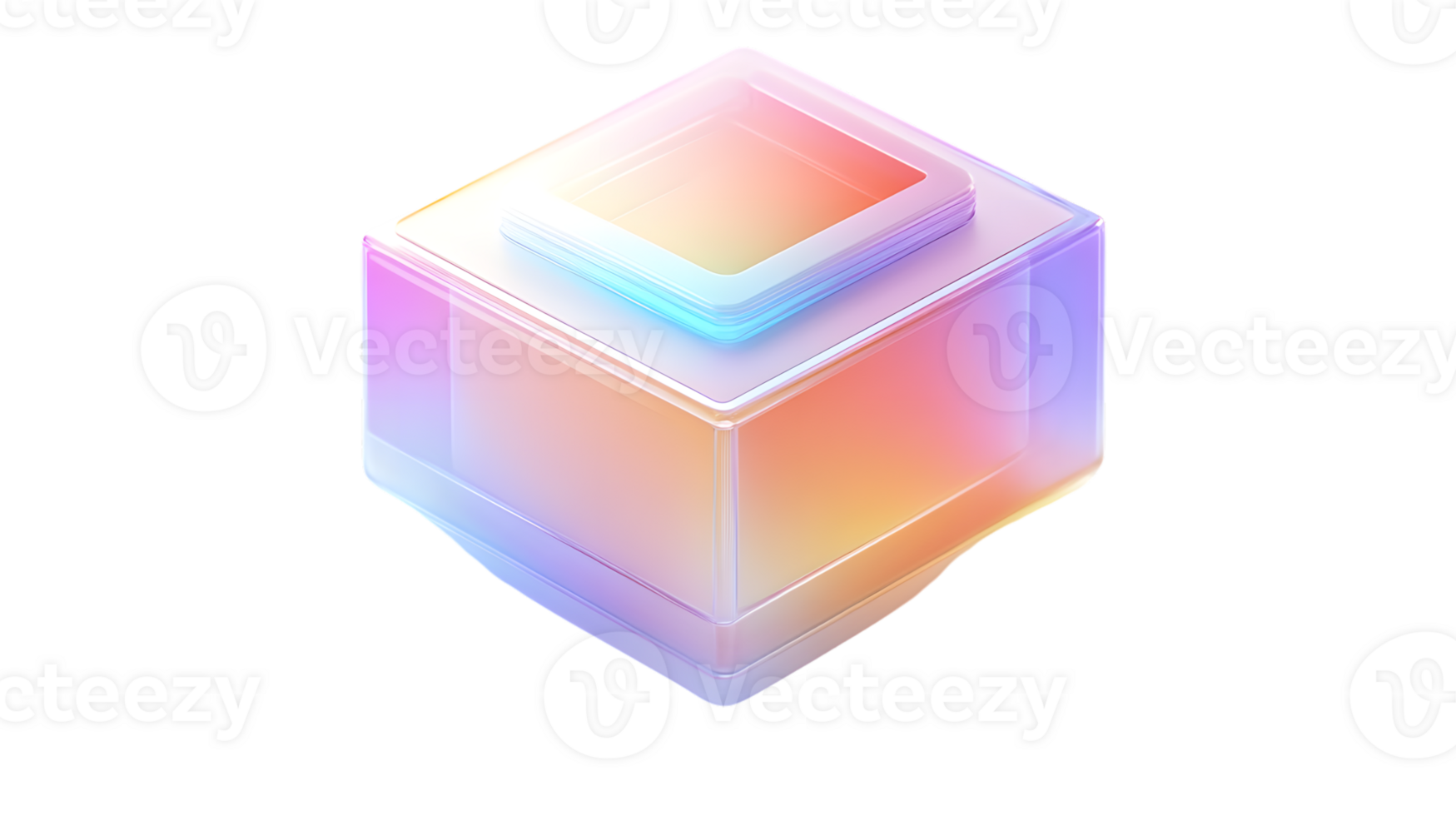 Futuristic Cube with Gradient Glow A Modern Abstract Design for Technology and Innovation The png