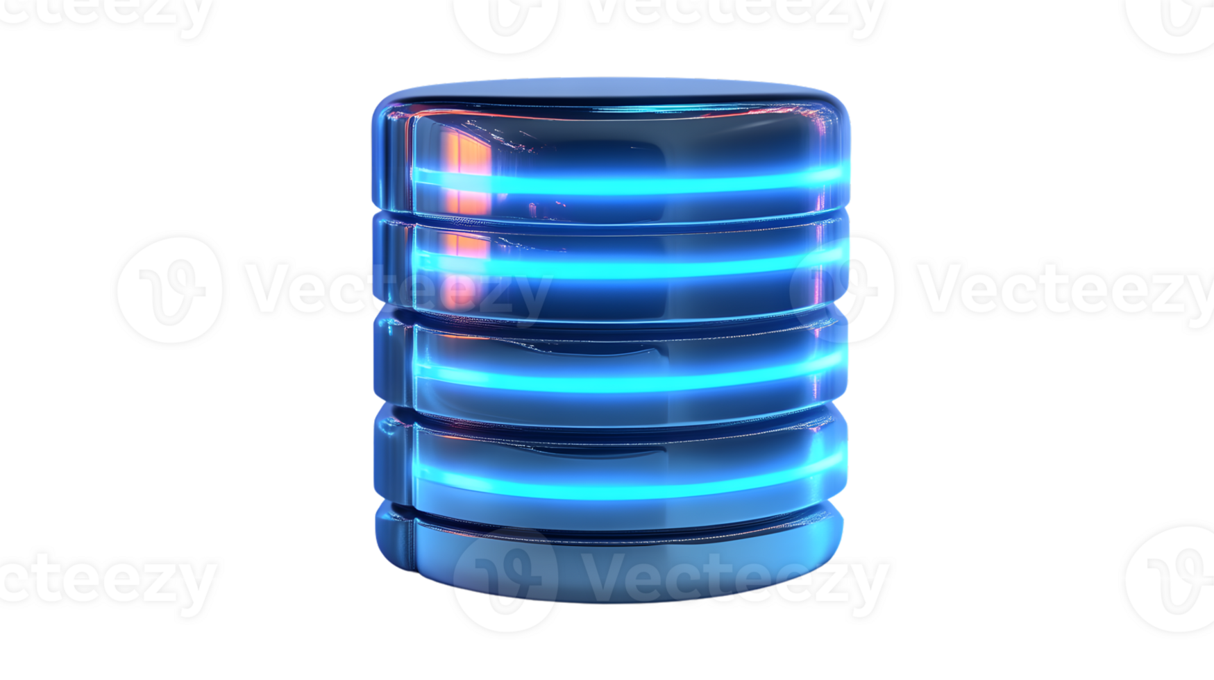 Futuristic Data Storage Unit with Blue Neon Lights Ideal for Technology Science and Innovat png