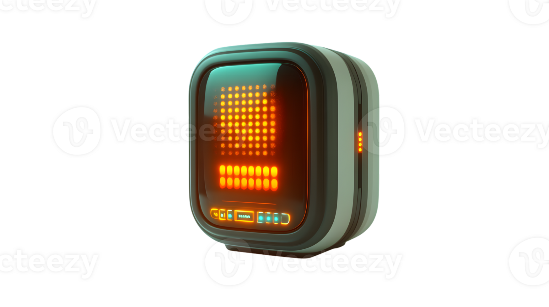 Futuristic Device with Illuminated Display Panel HighTech Gadget Modern Technology Digital png