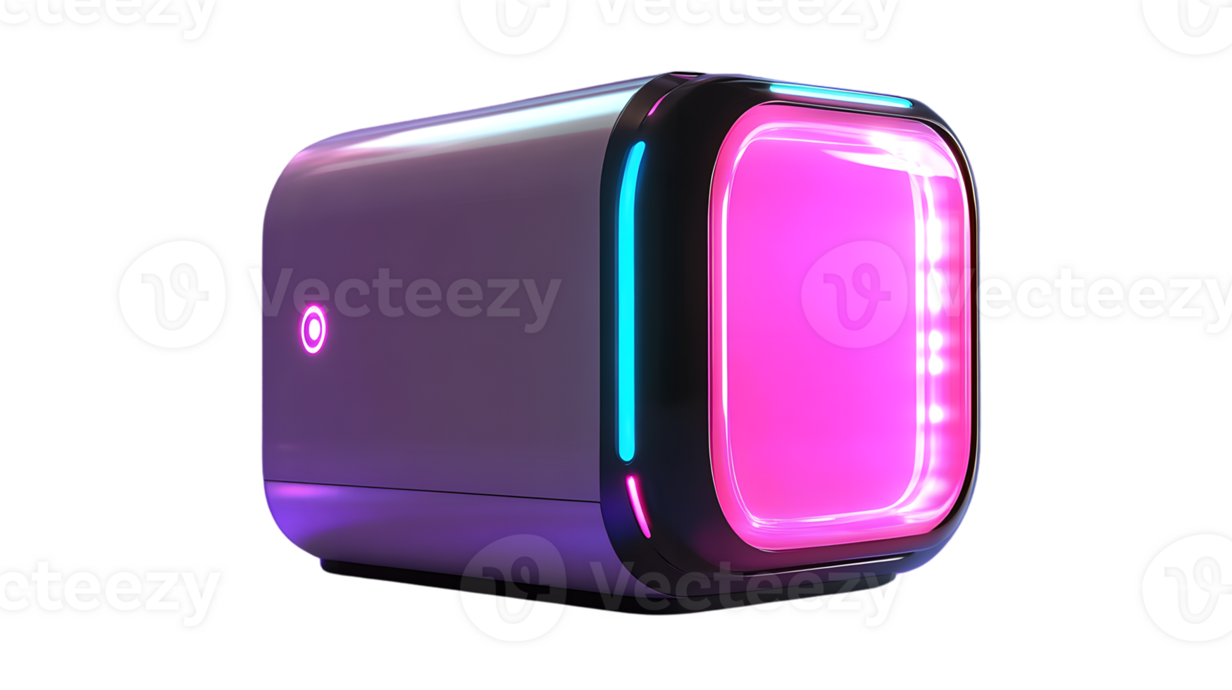 Futuristic Device with Neon Lights and Sleek Design for Technology and Innovation Themes png
