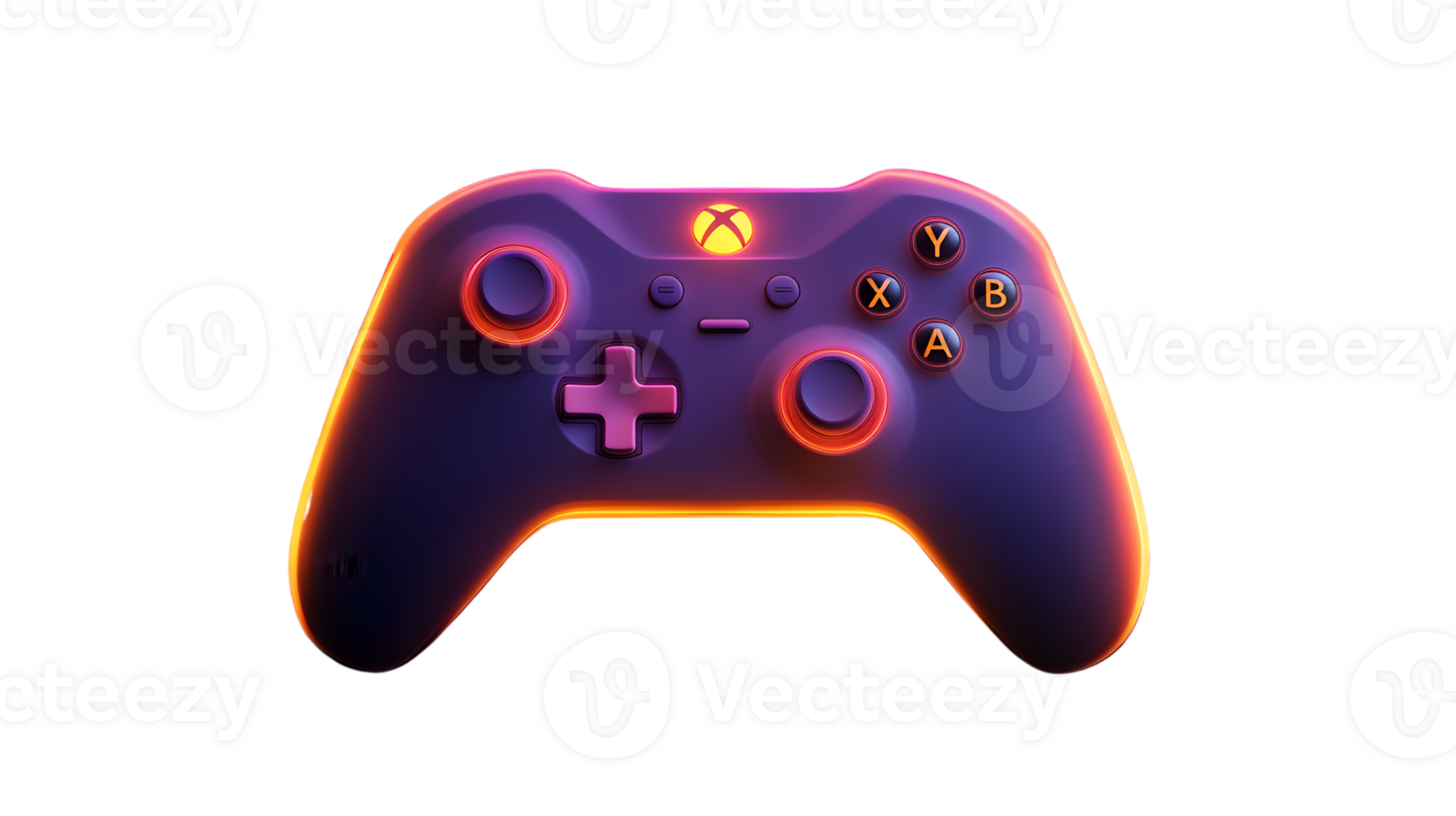 Gaming Controller with Neon Lights Modern Design for Interactive Entertainment and Gaming Enth png