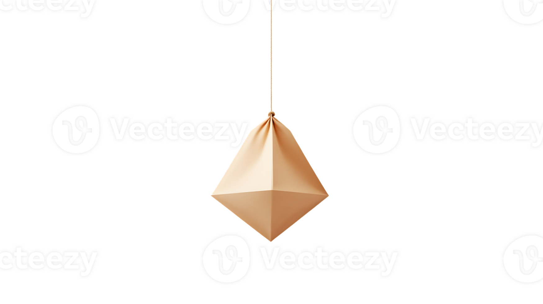 Geometric Origami Pendant Hanging Against a Dark Background Minimalist Design Modern Art Dec png
