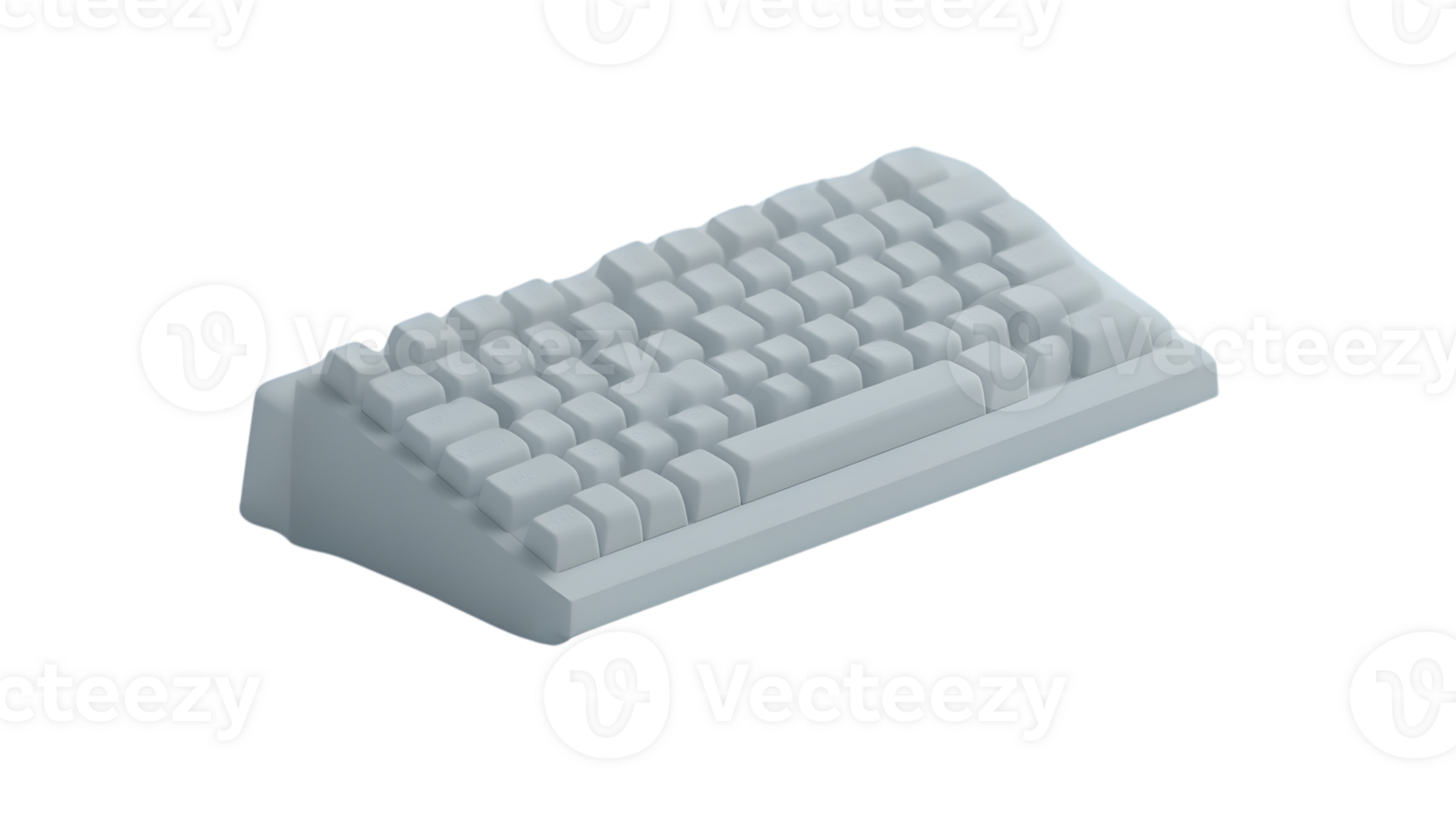 Minimalist White Mechanical Keyboard on Black Background Ideal for Tech and Design Projects png