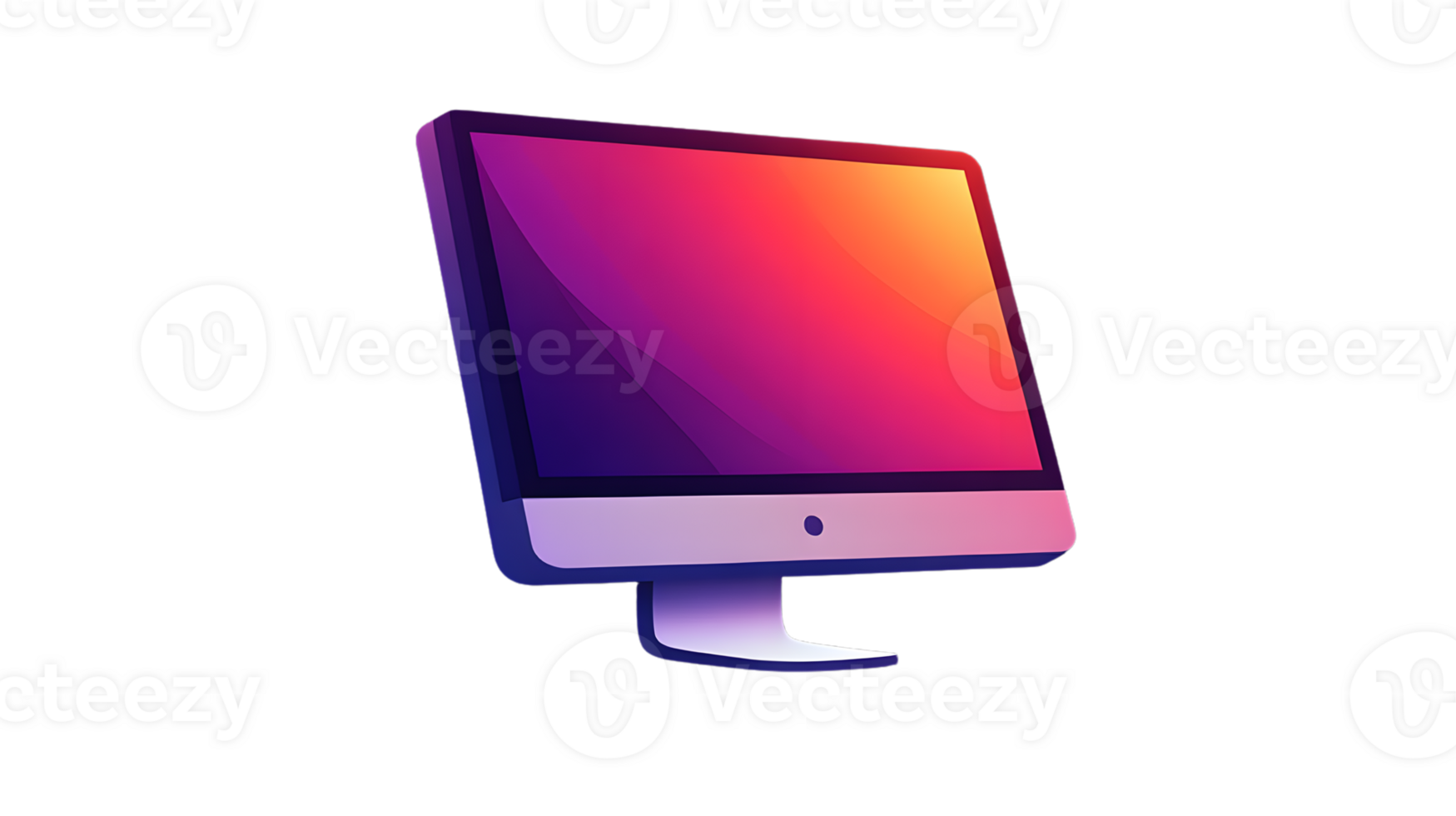 Modern AllinOne Desktop Computer with Vibrant Gradient Display png