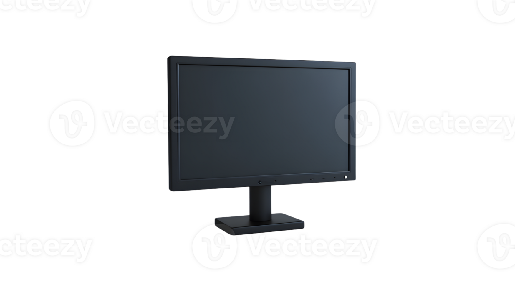 Modern Black Computer Monitor with Sleek Stand on a Minimalist Background png