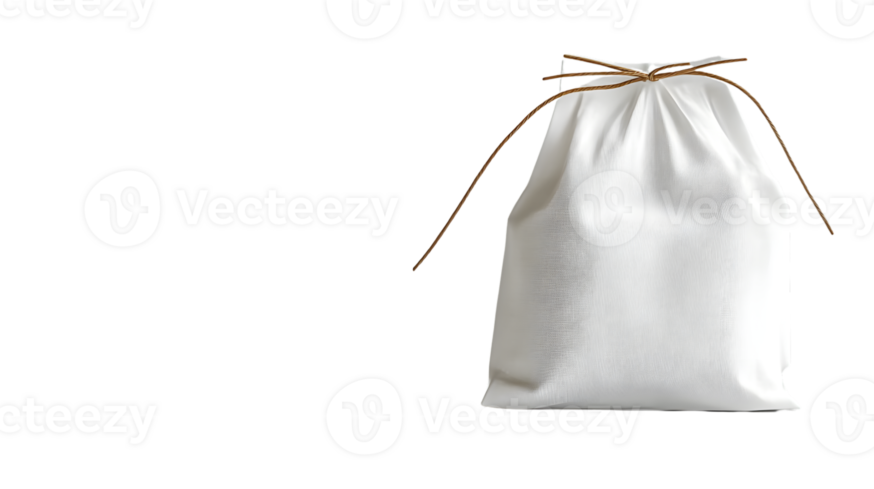 White Fabric Bag with Drawstring Closure Ideal for Storage Packaging and Gift Wrapping png