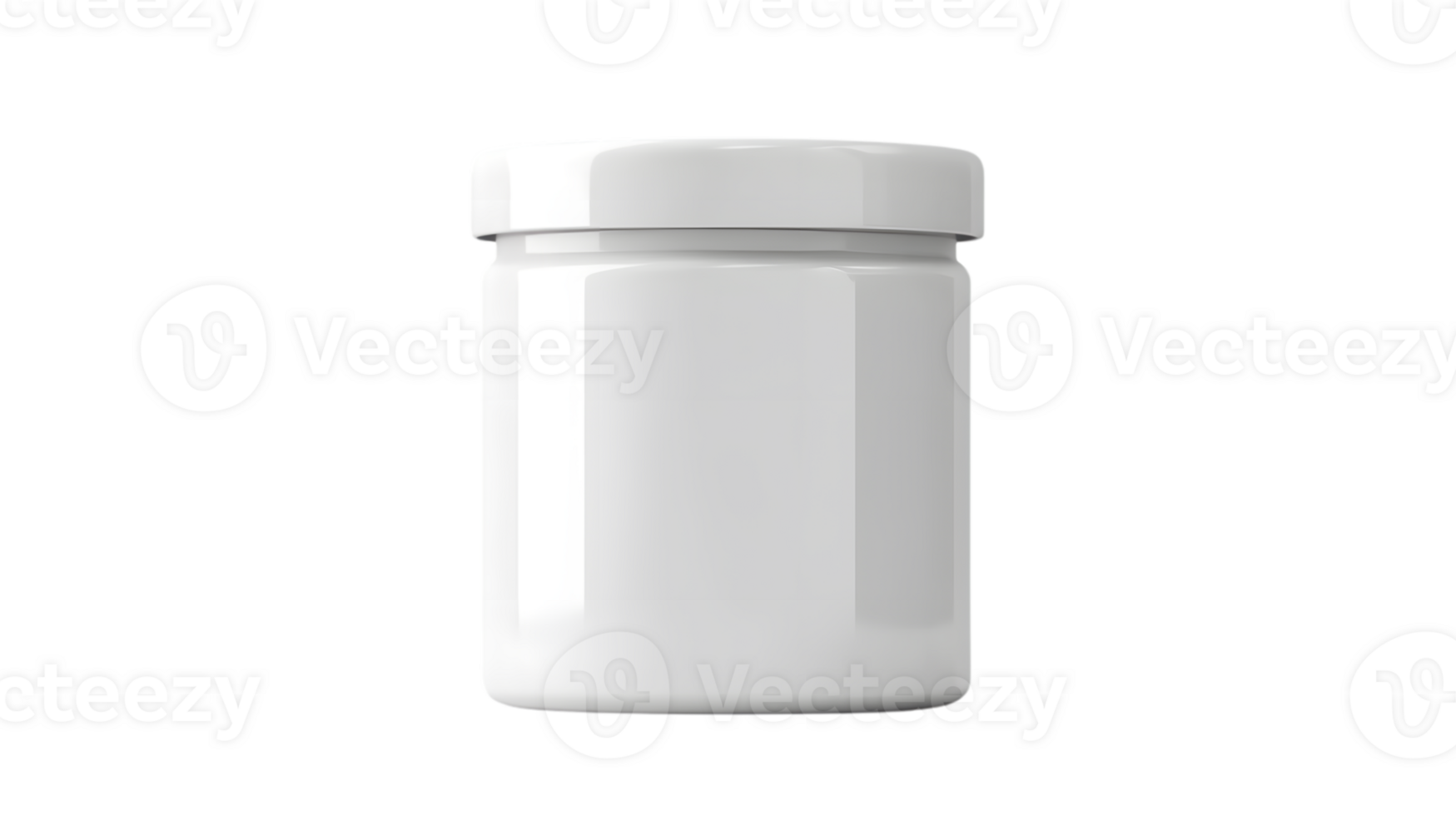 White Plastic Container with Lid Blank Jar for Packaging Cosmetics or Medical Use png