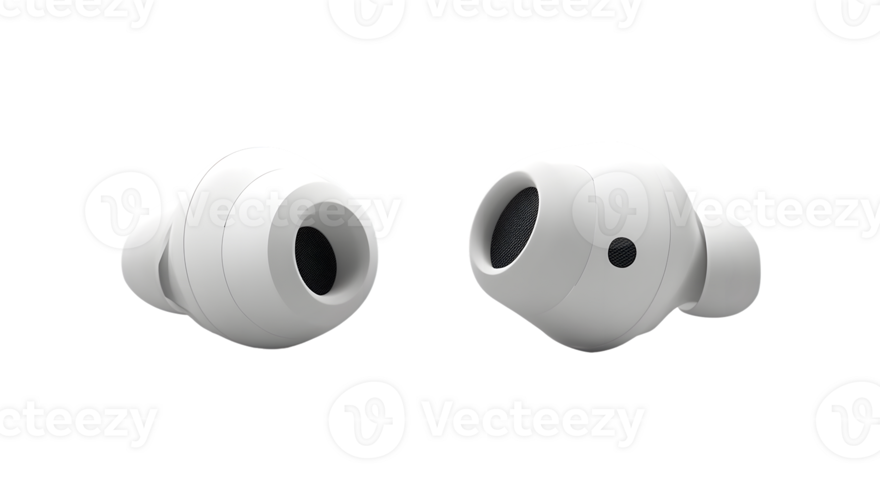 Wireless Earbuds Isolated on Black Background Modern Compact Design for Audio Enthusiasts png