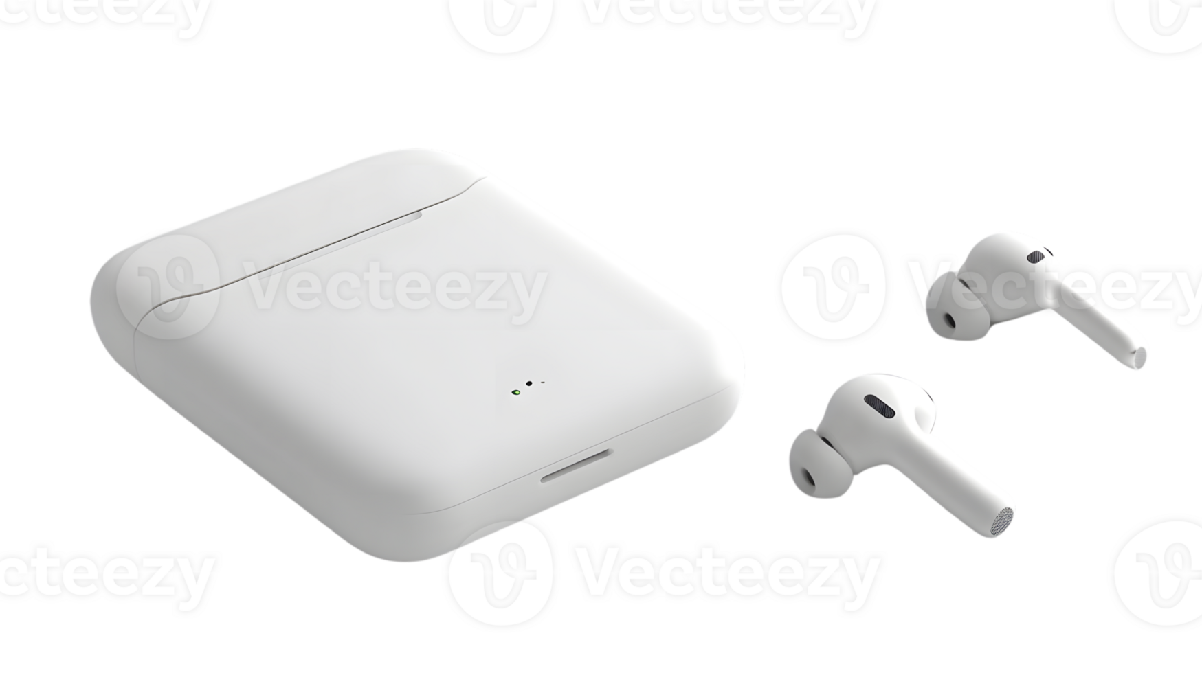 Wireless Earbuds and Charging Case Modern Technology for Audio Enthusiasts png
