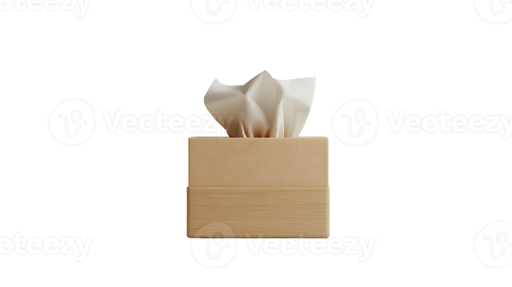 Wooden Tissue Box with White Tissues Minimalist Design for Home and Office Use Clean and Mode png