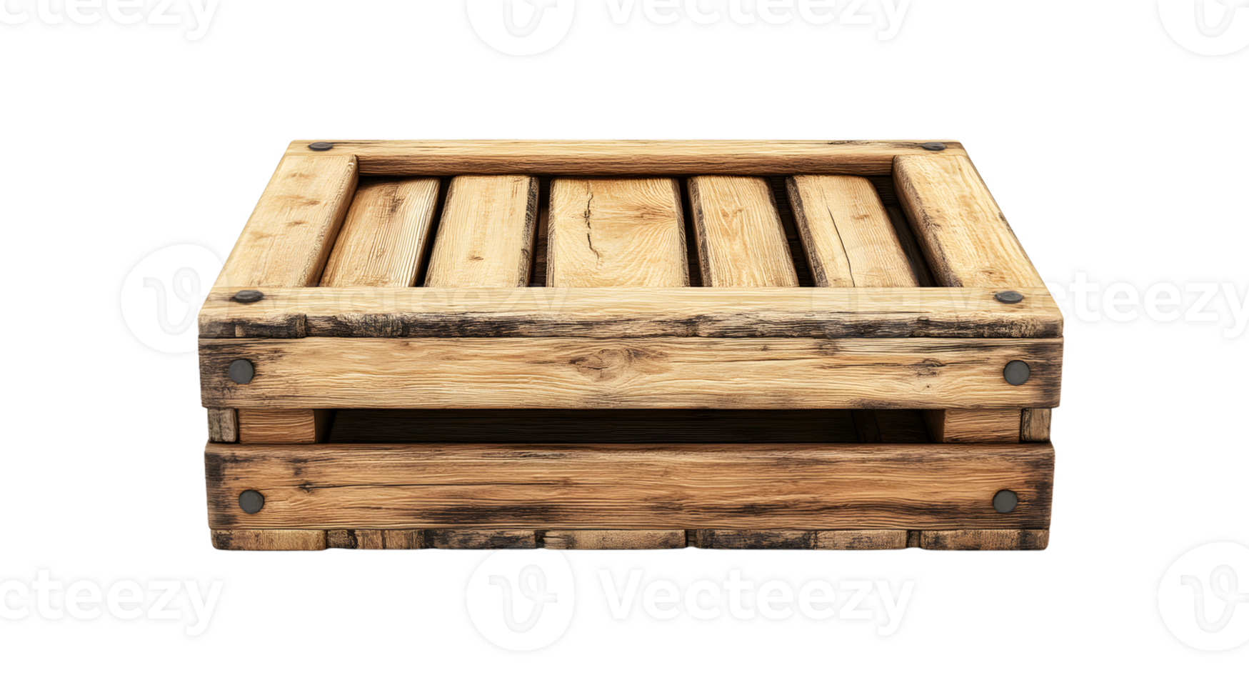 Wooden Crate Isolated on Black Background Rustic Storage Solution for Industrial Farmhouse a png
