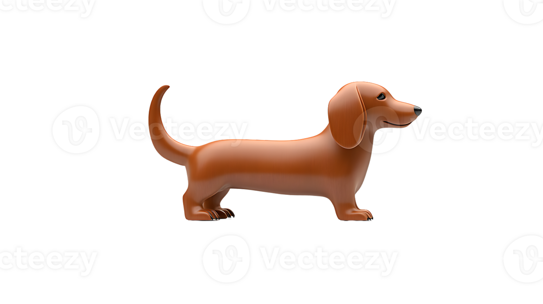 A charming longbodied dog with a sleek coat standing in profile against a black background i png