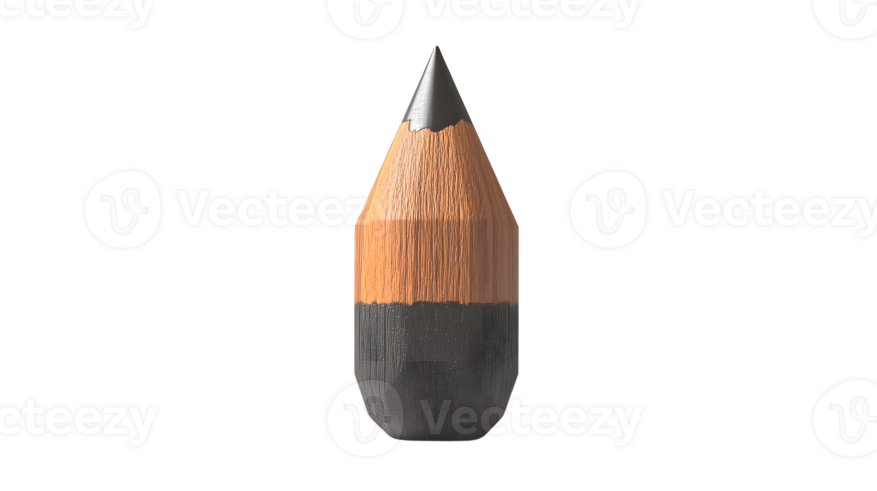 A detailed 3D rendering of a sharpened pencil showcasing its wooden texture and graphite core png
