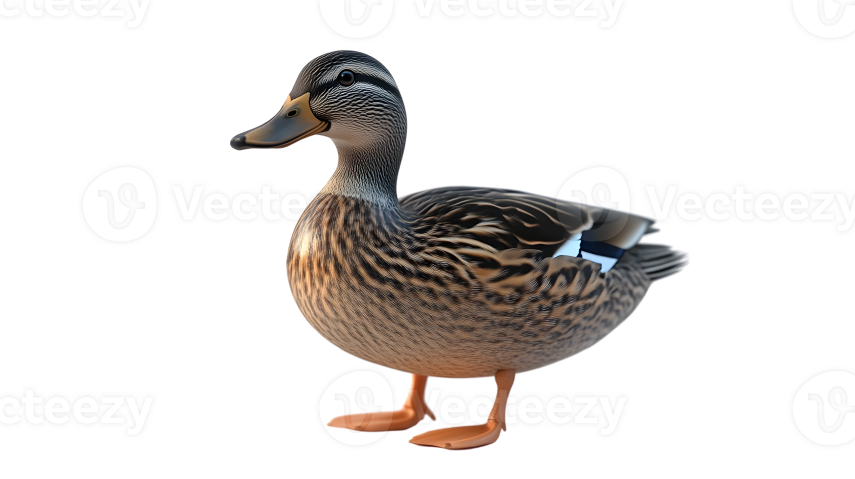 A detailed illustration of a duck with intricate feather patterns ideal for nature and wildlif png