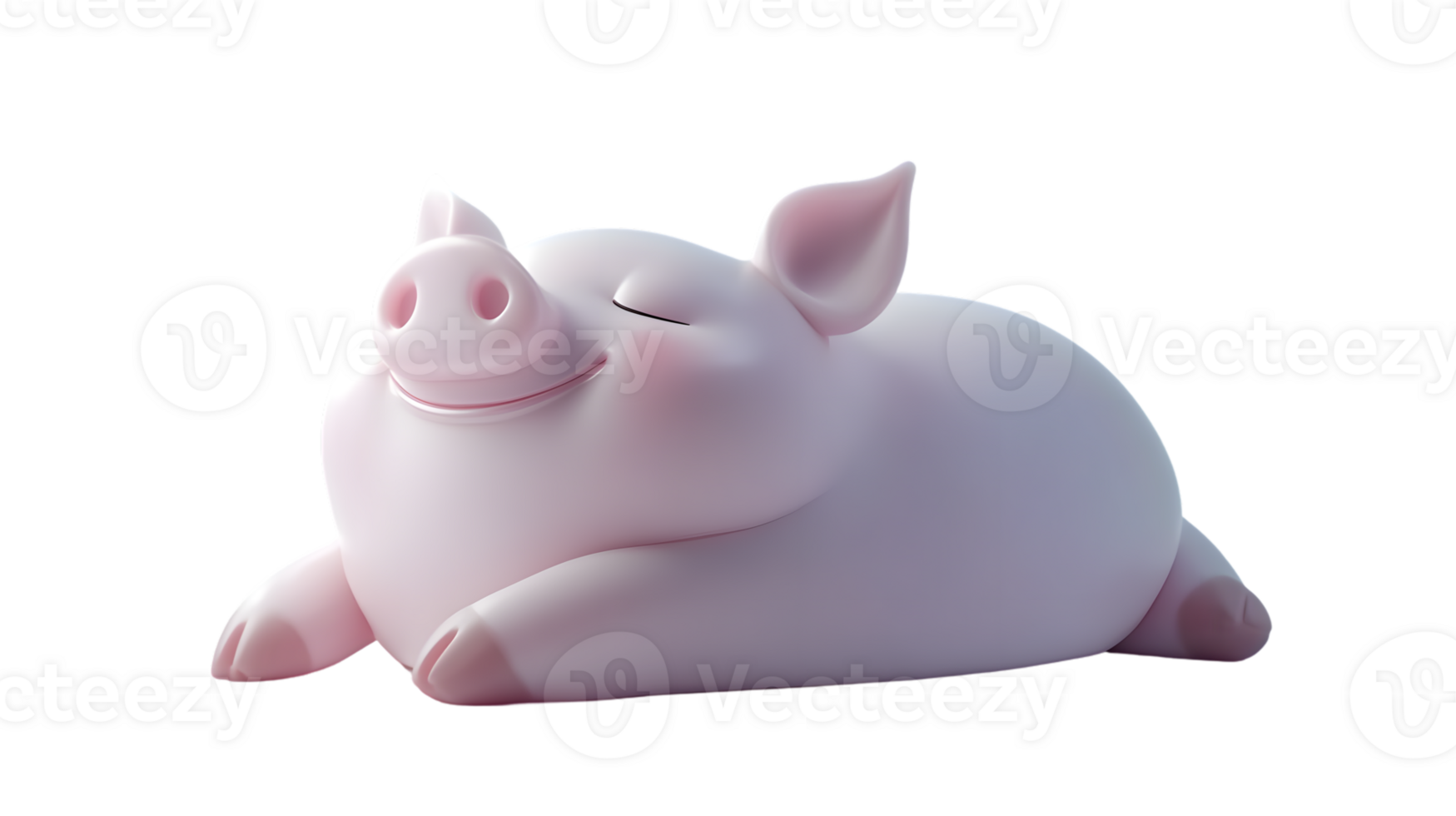 Adorable 3D Rendered Pig Character with a Happy Expression Perfect for Childrens Content Ani png