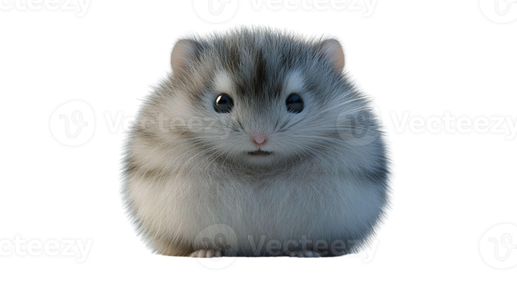Adorable Fluffy Hamster with Expressive Eyes on a Transparent Background png