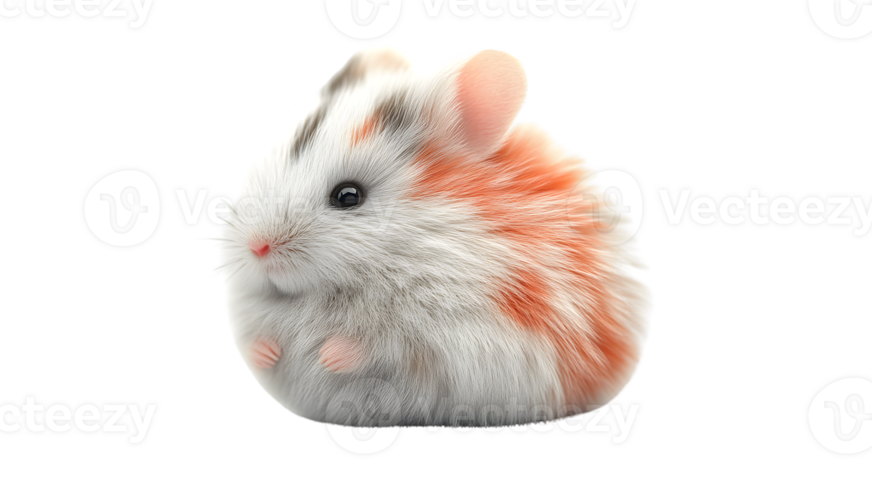 Adorable Fluffy Hamster with White and Orange Fur Perfect for Pet Lovers and Animal Enthusiast png