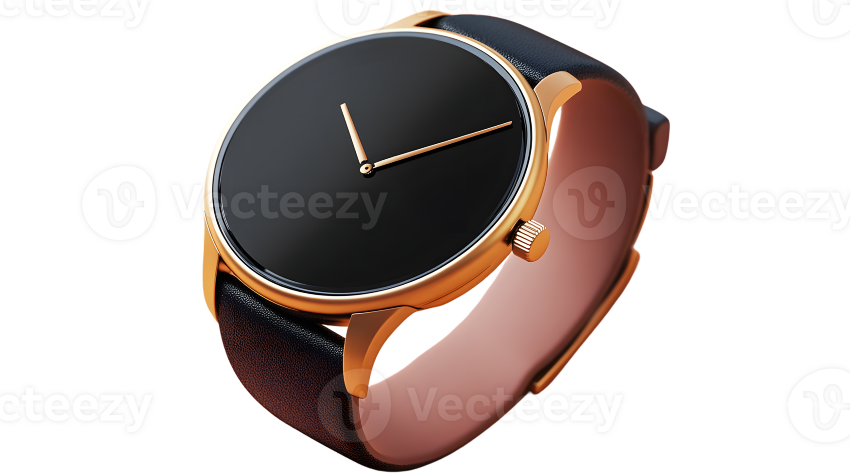 Elegant Timepiece with Gold Case and Leather Strap Minimalist Design for Modern Fashion and Lu png