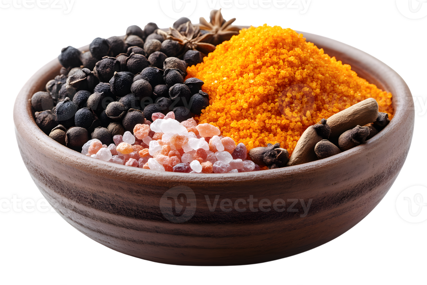 Variety of Spices and Salt in a Bowl png