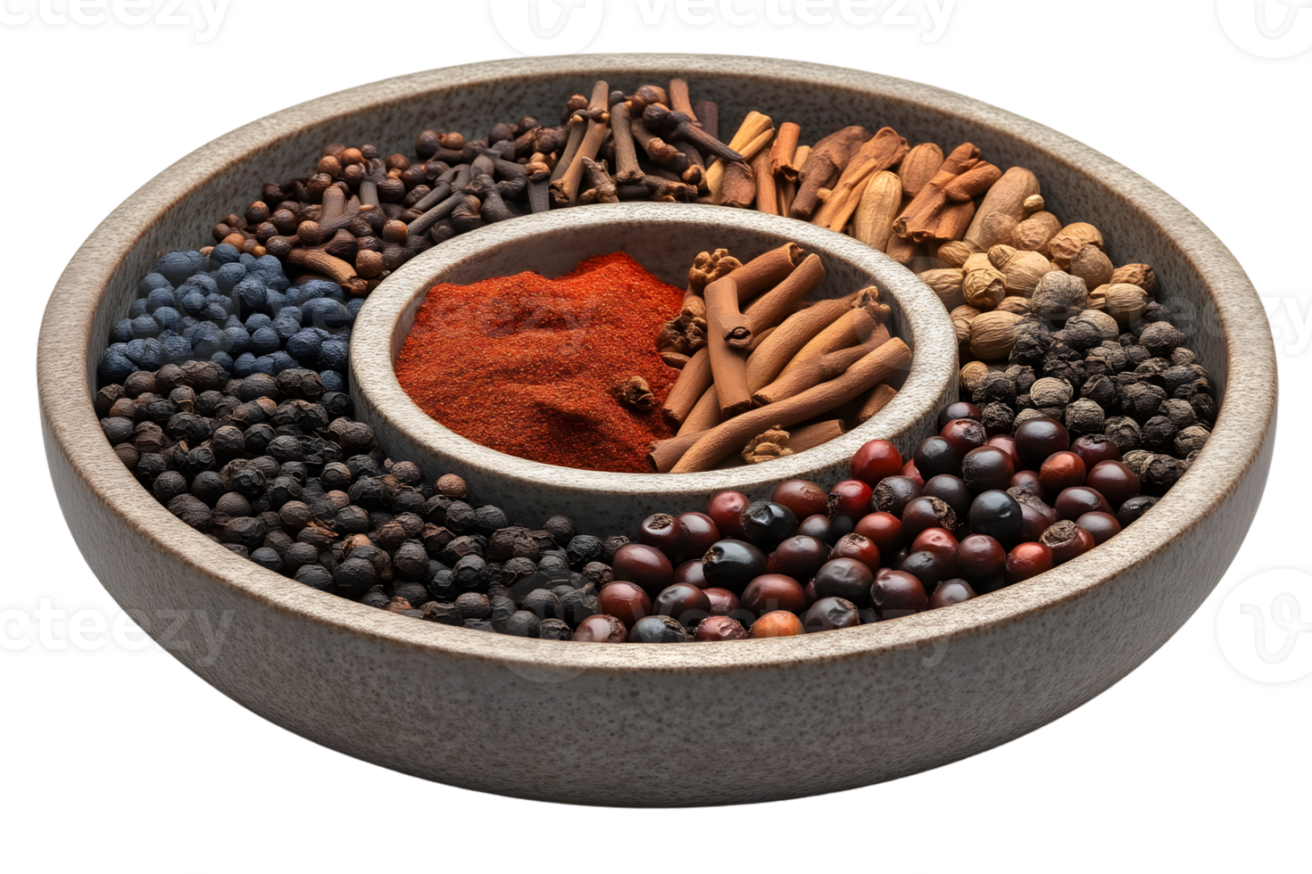 Variety of Spices in a Bowl Culinary Herbs and Seasoning Collection png