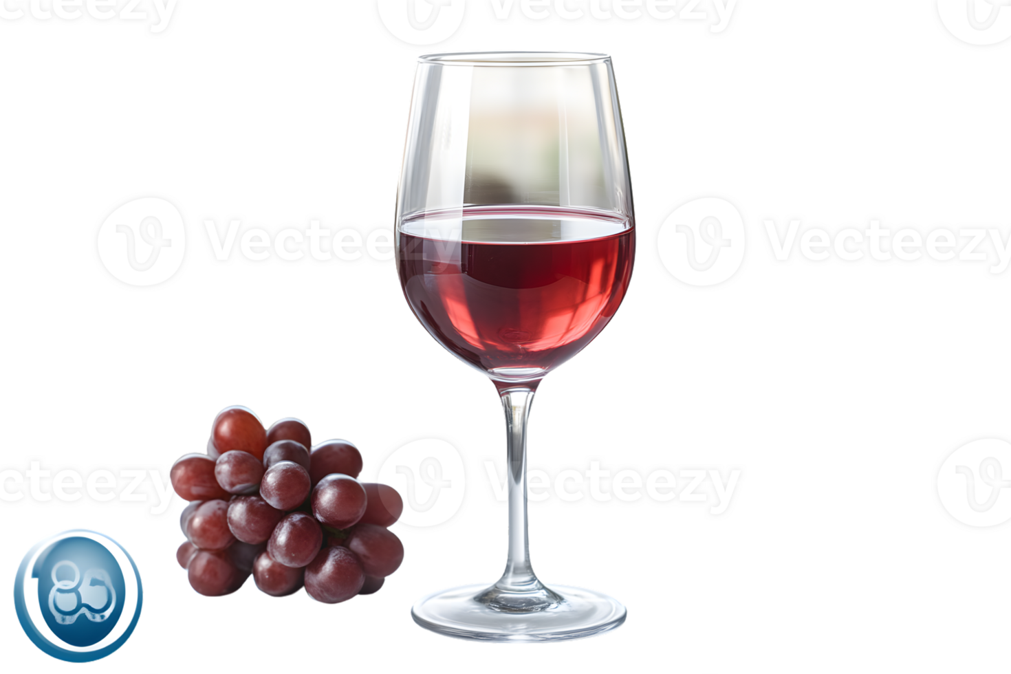 A glass of red wine paired with fresh grapes perfect for culinary and beverage themes png