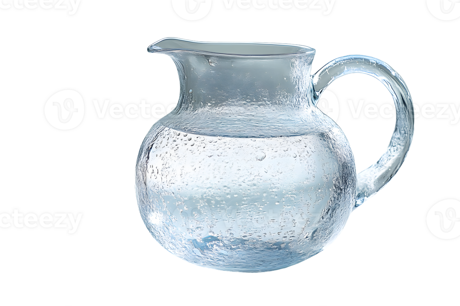 Clear Glass Pitcher Filled with Water Transparent Container for Beverages Kitchenware and Ho png