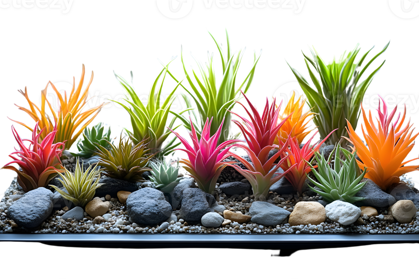 Colorful Artificial Succulent Plant Arrangement in a Modern Container png