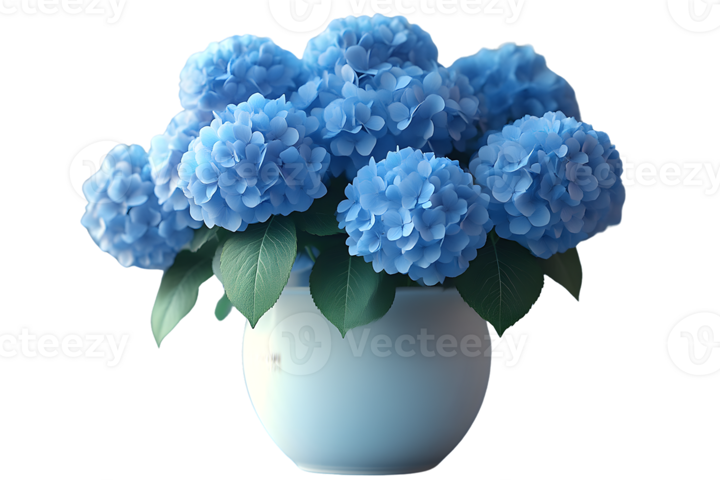 Elegant Blue Floral Arrangement in a Modern Vase for Home Decor and Design Projects png