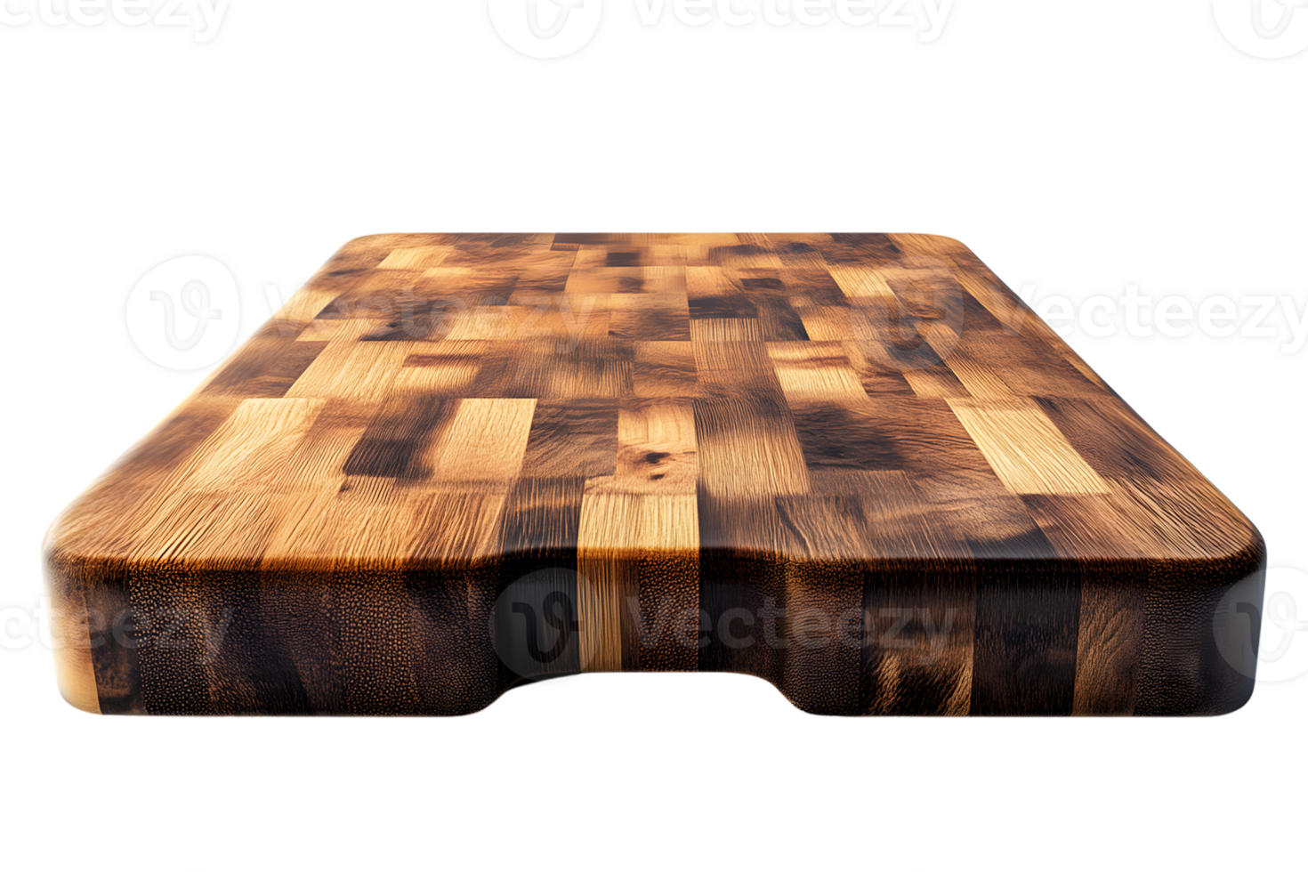 Highresolution image of a wood cutting board with finger grips png