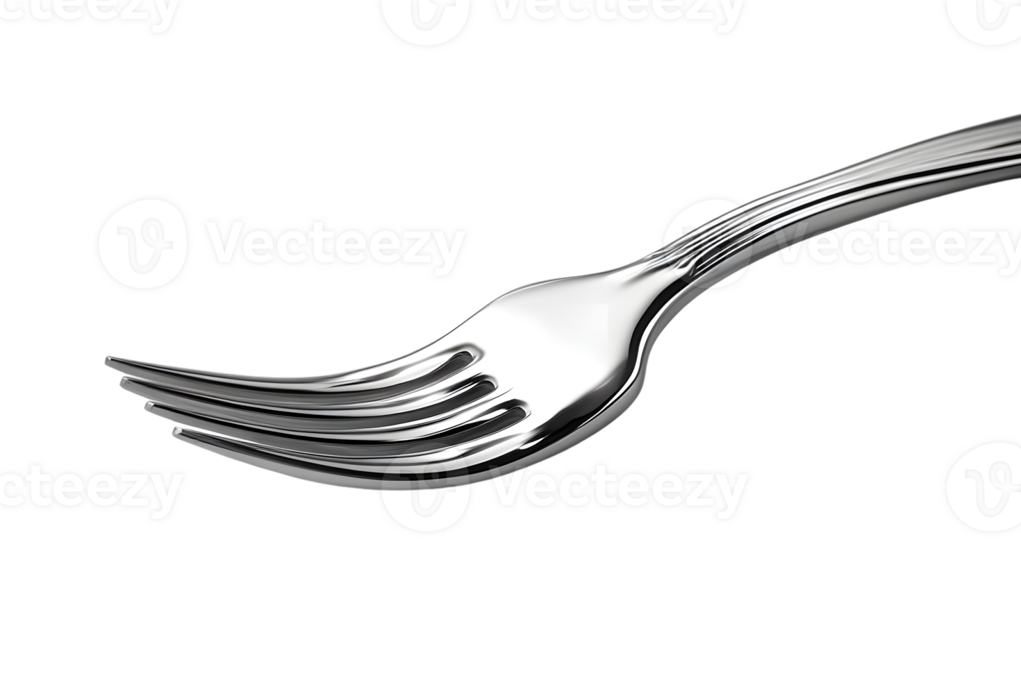 Shiny Metallic Fork Isolated on Black Background Cutlery Dining Kitchenware Table Setting png