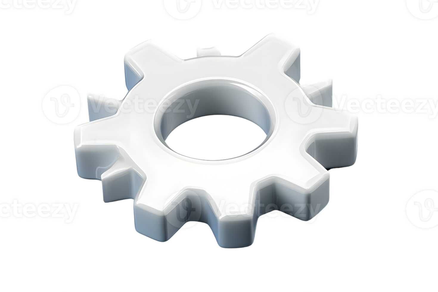 3D Rendered Gear Icon on Black Background Mechanical Technology and Engineering Symbol png